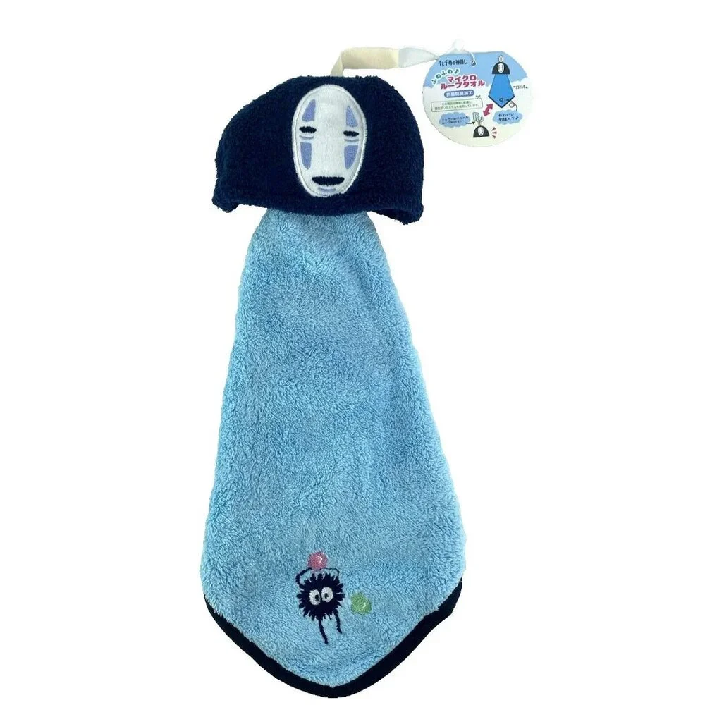 Studio Ghibli No Face Spirited Away Embroidered Microfiber Towel Blue Japan